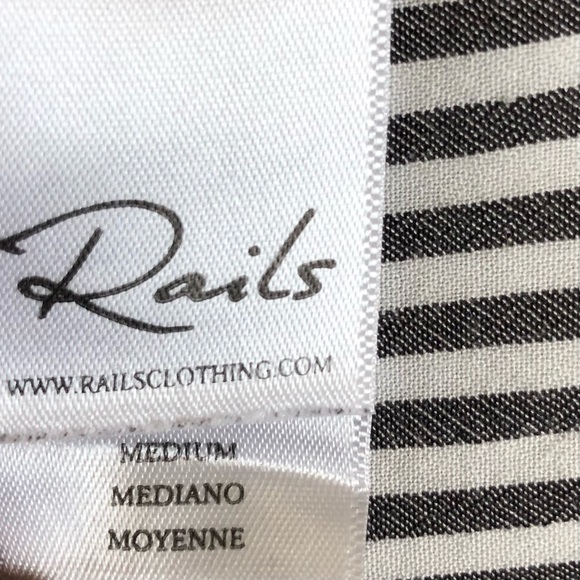 Rails Aly Button Front Blouse Belize Stripe Top Sz M - Picture 9 of 11